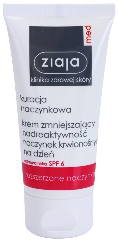 Ziaja Med Capillary Care lekki krem nawilżający do skóry wrażliwej ze skłonnością do zaczerwienień SPF 6