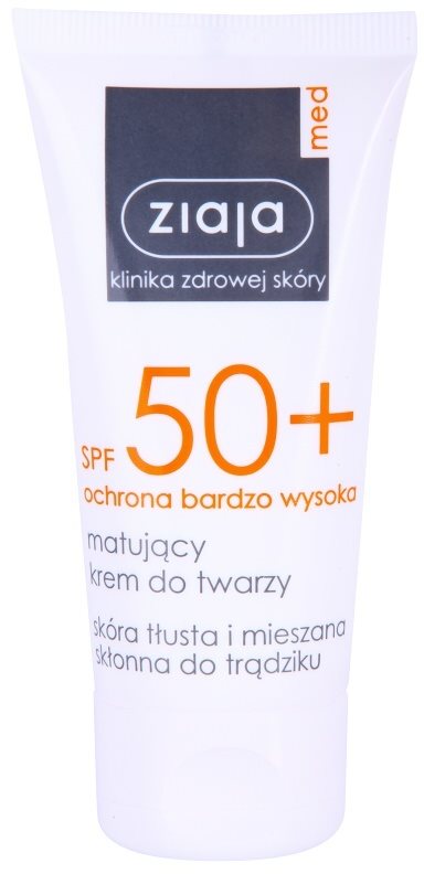 Ziaja Med Protecting UVA + UVB Matte Sunscreen On Your Face SPF 50+