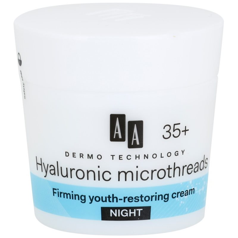 AA Cosmetics Dermo Technology Hyaluronic Microthreads omlazující a vyhlazující noční krém 35+ 50 ml