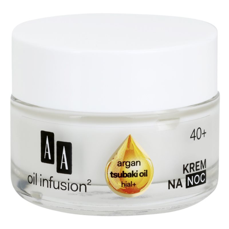 AA Cosmetics Oil Infusion2 Argan Tsubaki 40+ regenerační noční krém s protivráskovým účinkem 50 ml