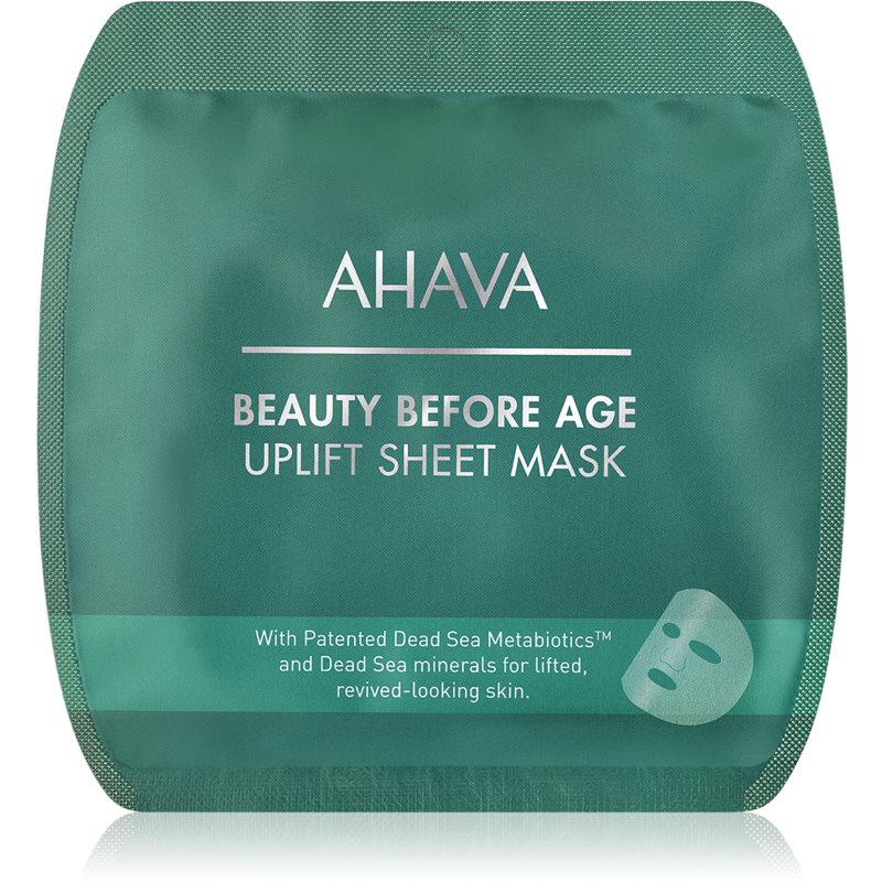 Ahava Beauty Before Age vyhlazující plátýnková maska s liftingovým efektem