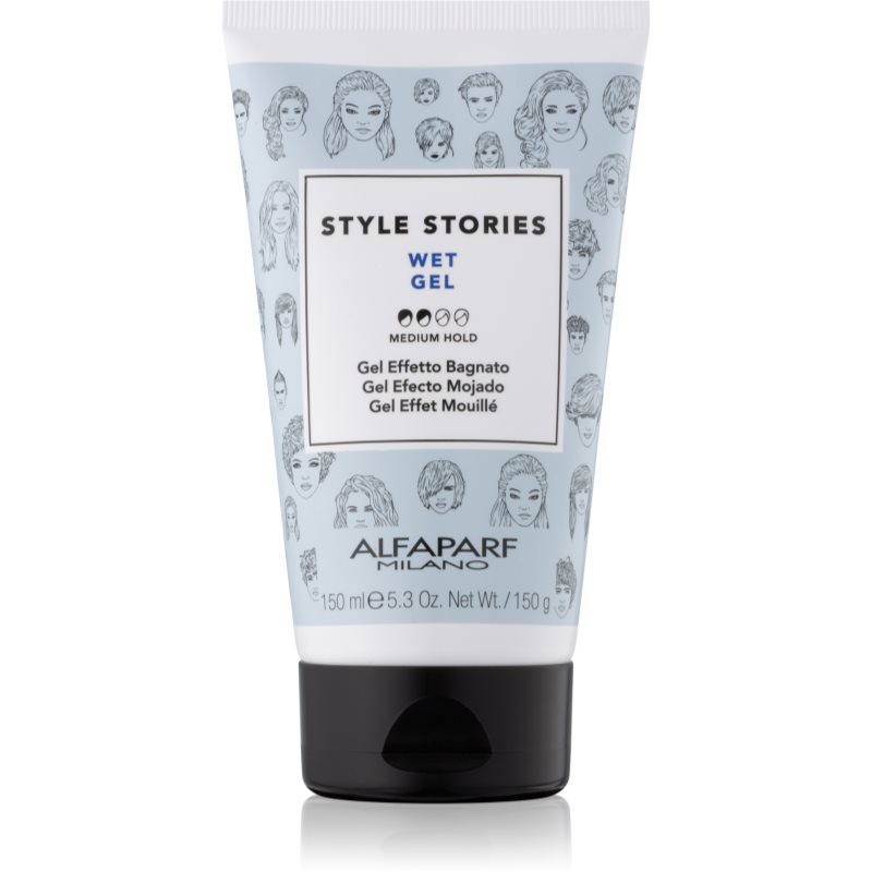 Alfaparf Milano Style Stories The Range Gel gel na vlasy s mokrým efektem střední zpevnění Wet Gel 150 ml