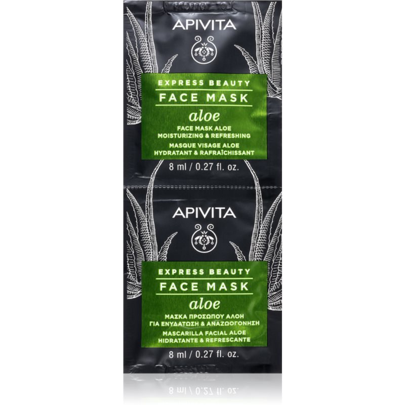 Apivita Express Beauty Aloe hydratační pleťová maska s aloe vera 2 x 8 ml