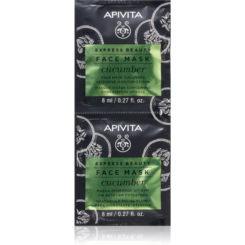 Apivita Express Beauty Cucumber intenzivně hydratační pleťová maska 2 x 8 ml