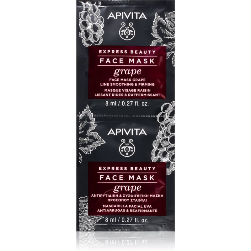 Apivita Express Beauty Grape protivrásková a zpevňující pleťová maska 2 x 8 ml Image