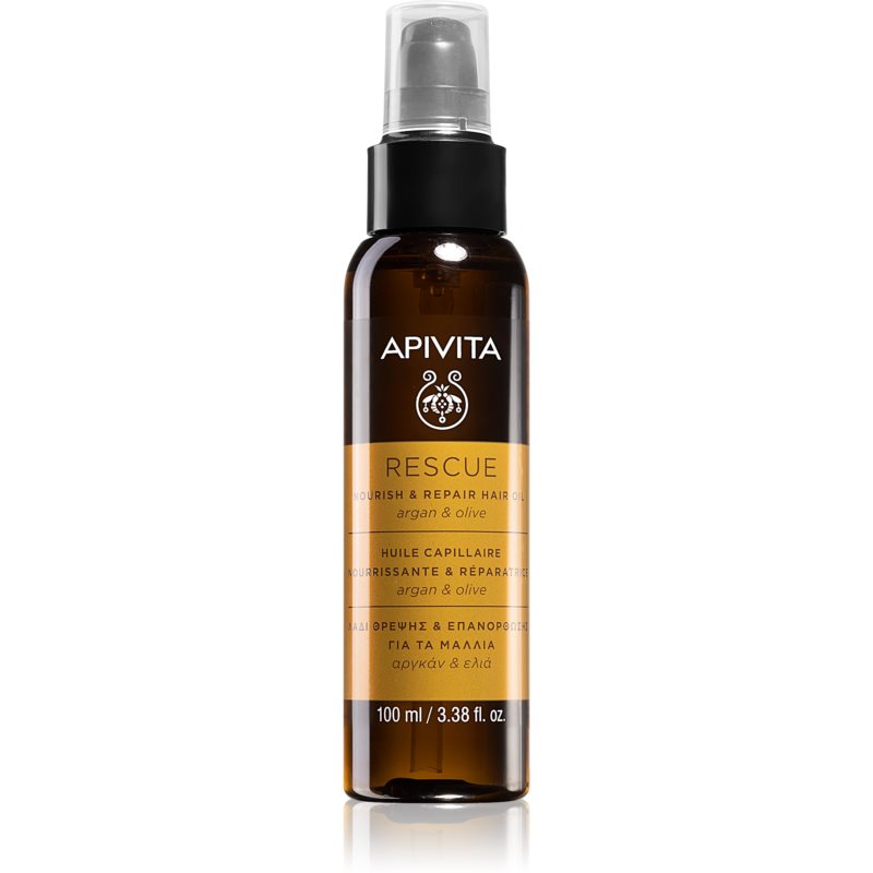 Apivita Holistic Hair Care Argan Oil & Olive hydratační a vyživující olej na vlasy s arganovým olejem 100 ml Image