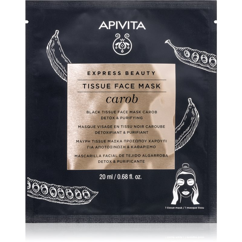 Apivita Express Beauty Carob detoxikační plátýnková maska s hydratačním účinkem 20 ml