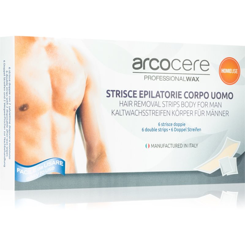 Arcocere Deepline voskové epilační pásky pro muže 6 ks