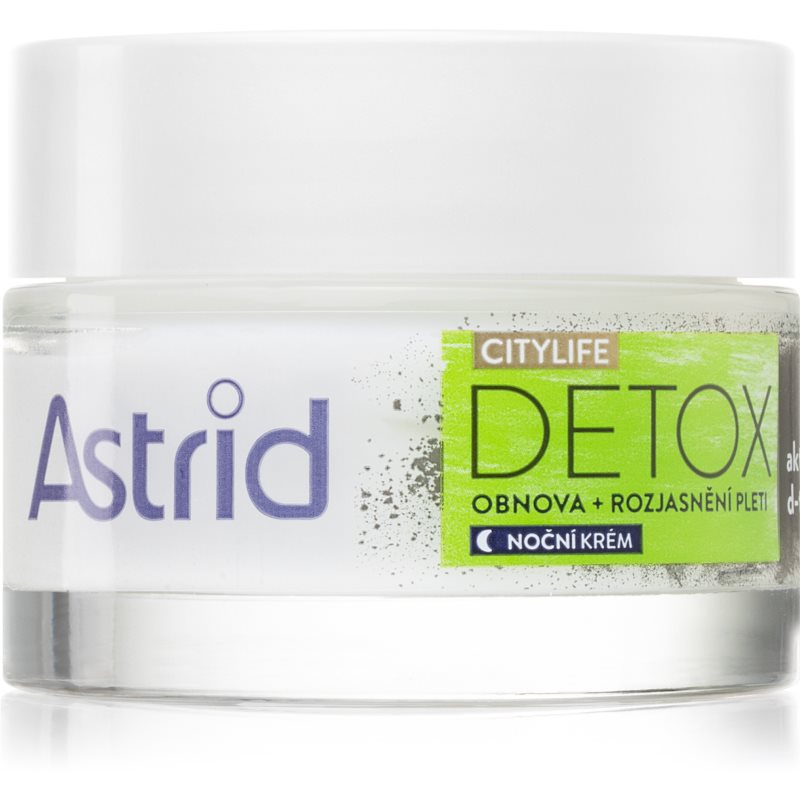 Astrid CITYLIFE Detox noční obnovující krém s aktivním uhlím 50 ml