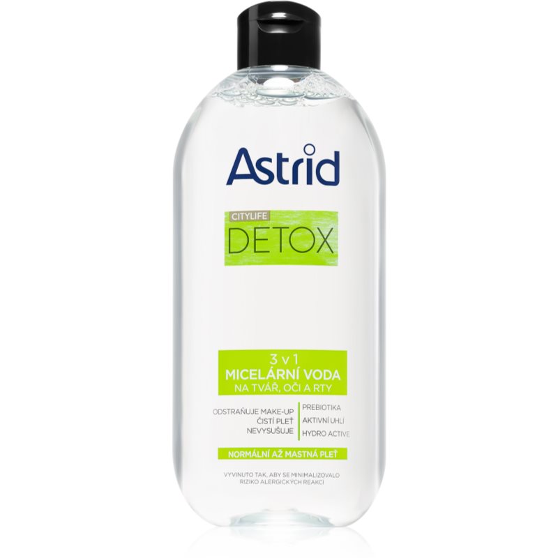 Astrid CITYLIFE Detox micelární voda 3v1 pro normální až mastnou pleť 400 ml