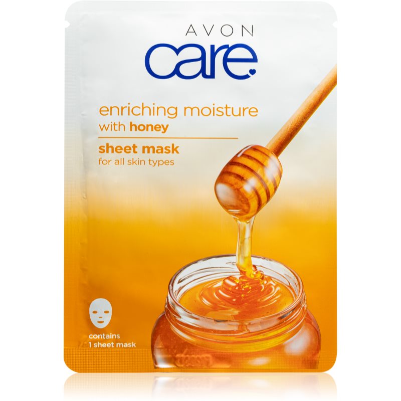 Avon Care plátýnková maska pro všechny typy pleti Honey 1 ks