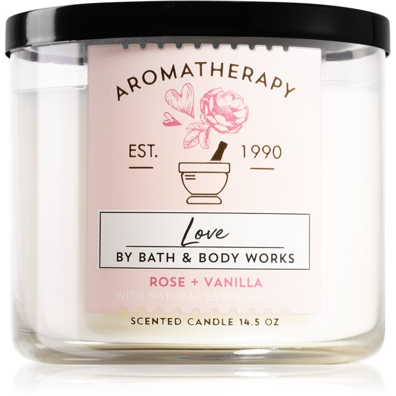 Bath & Body Works Aromatherapy Rose & Vanilla vonná svíčka 411 g Image