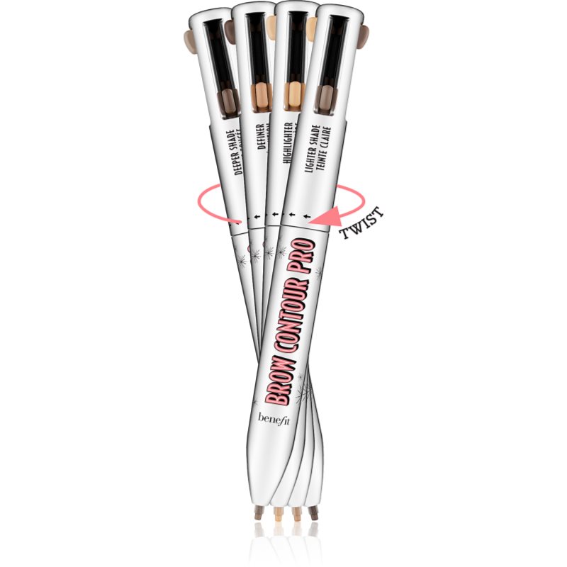 Benefit Brow Contour Pro dolgoobstojni svinčnik za obrvi 4 v 1 odtenek 04 Brown - Black / Light 4x0,1 g