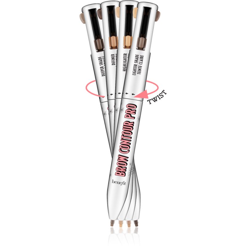 Benefit Brow Contour Pro dolgoobstojni svinčnik za obrvi 4 v 1 odtenek 05 Brown - Black /Deep 4x0,1 g