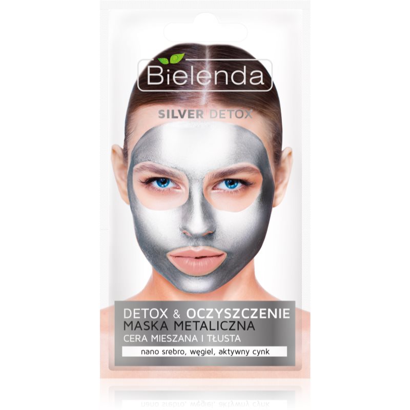 Bielenda Metallic Masks Silver Detox detoxikační a čisticí maska pro mastnou a smíšenou pleť 8 g Image