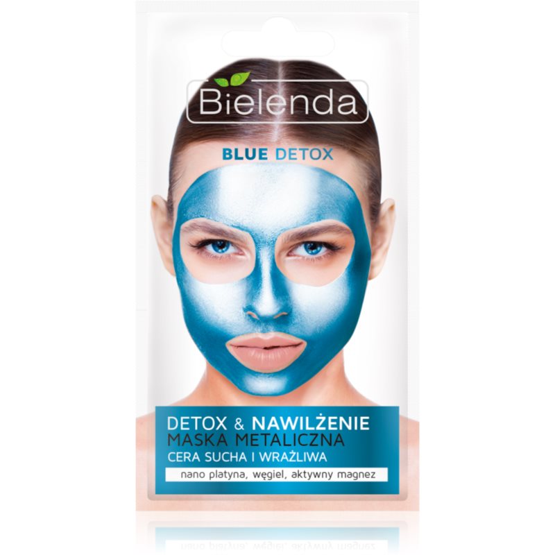 Bielenda Metallic Masks Blue Detox detoxikační a hydratační maska pro suchou až citlivou pleť 8 g Image