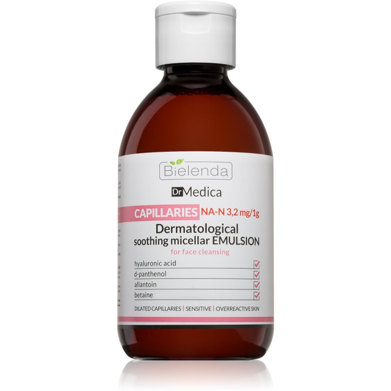 Bielenda Dr Medica Capillaries água micelar calmante para pele propensa a vermelhidão 250 ml