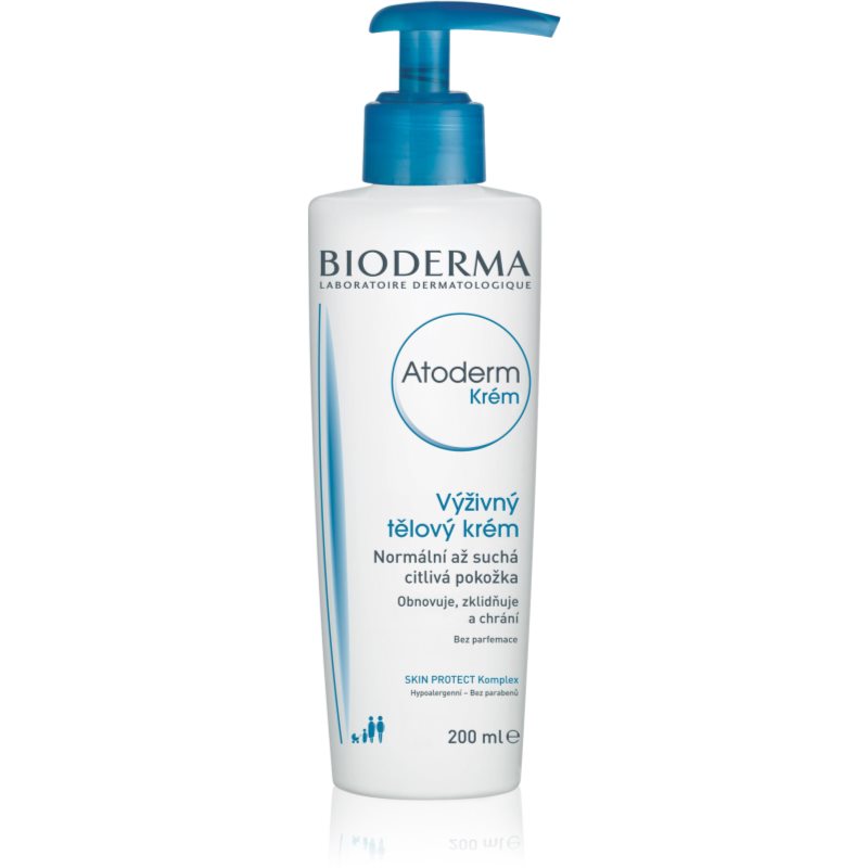 Bioderma Atoderm Cream vyživující tělový krém pro normální až suchou citlivou pokožku bez parfemace 200 ml