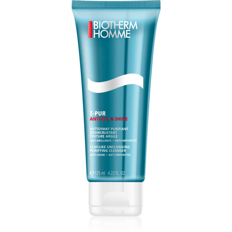 Biotherm Homme T-Pur Anti-oil & Shine gel de limpeza para pele oleosa e problemática 125 ml