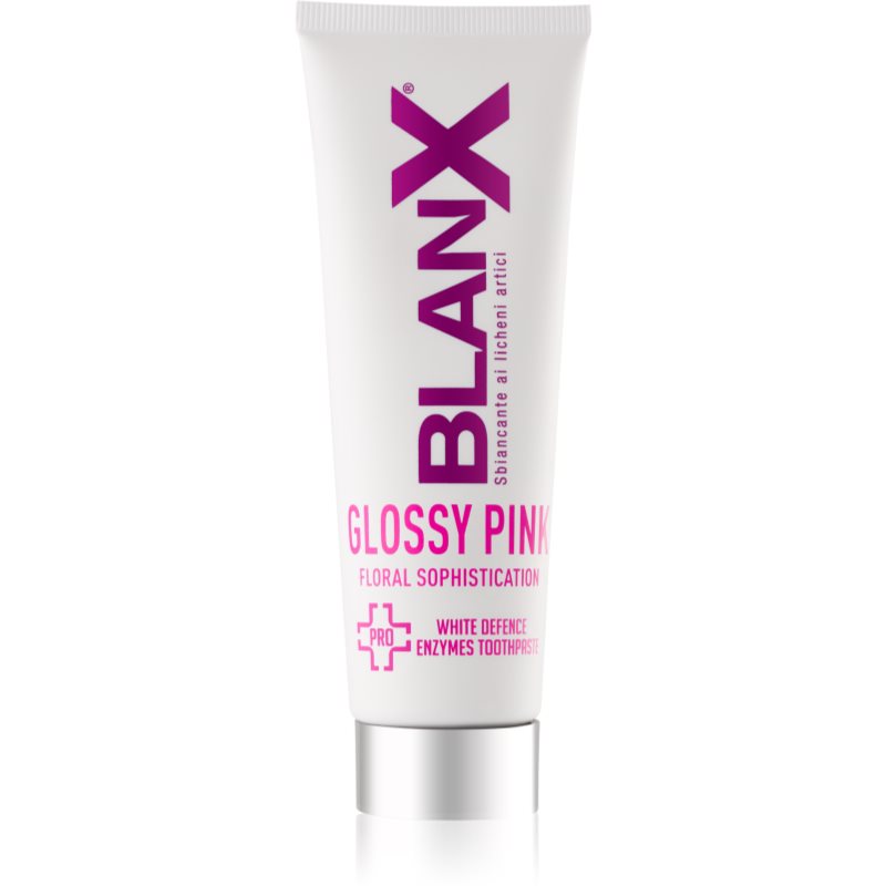 BlanX PRO Glossy Pink bělicí zubní pasta proti žlutým skvrnám 75 ml