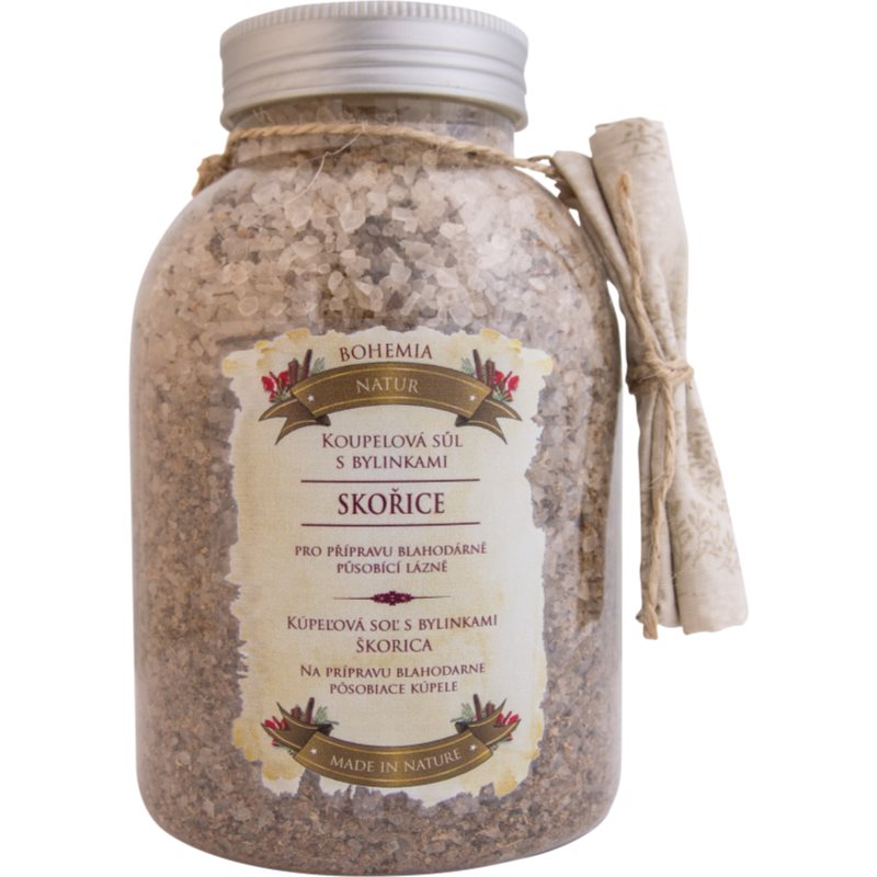 Bohemia Gifts & Cosmetics Bohemia Natur koupelová sůl s bylinkami pro uvolnění vnitřního napětí skořice a akát 1 200 g