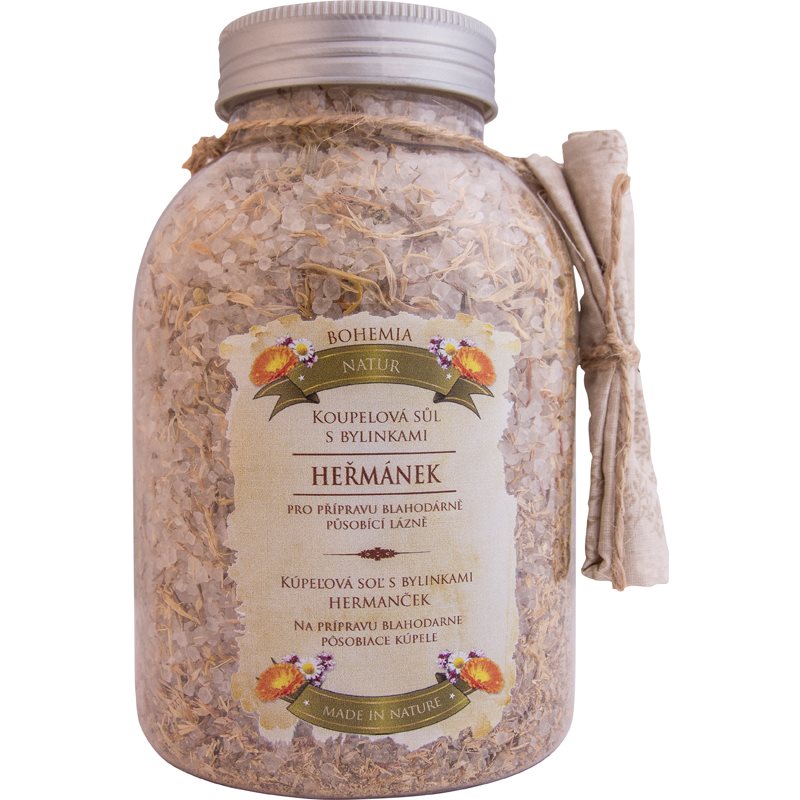 Bohemia Gifts & Cosmetics Bohemia Natur koupelová sůl se třemi druhy bylin heřmánek, měsíček, mateřídouška 1 200 g Image
