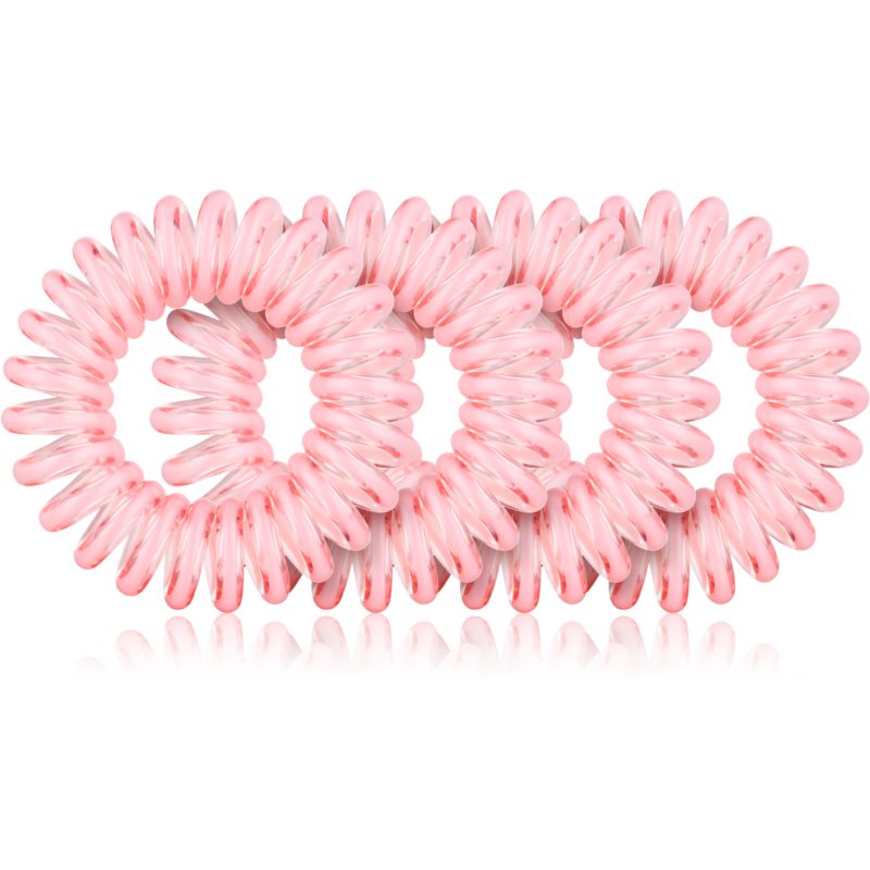 BrushArt Hair Rings Colour gomas para cabello Clear Pink 4 ud