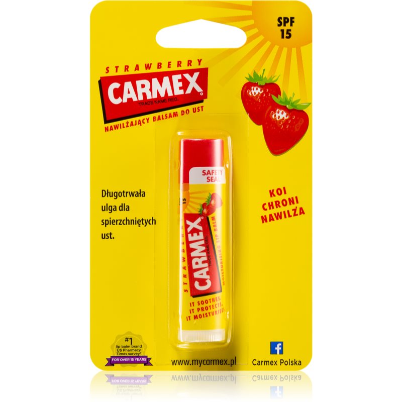 Carmex Strawberry hydratační balzám na rty v tyčince SPF 15 4,25 g Image