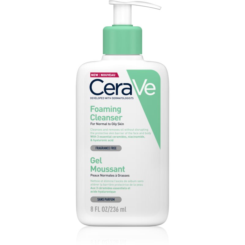 CeraVe Cleansers gel espumoso de limpeza para pele normal a oleosa 236 ml
