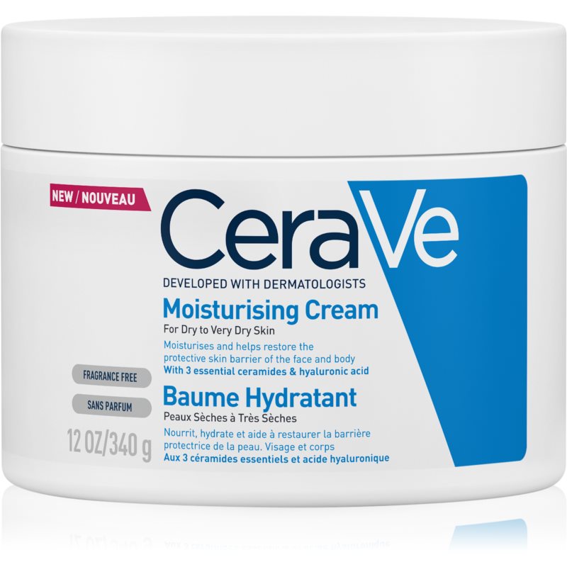 CeraVe Moisturizers crema hidratante para rostro y cuerpo para pieles secas y muy secas 340 g