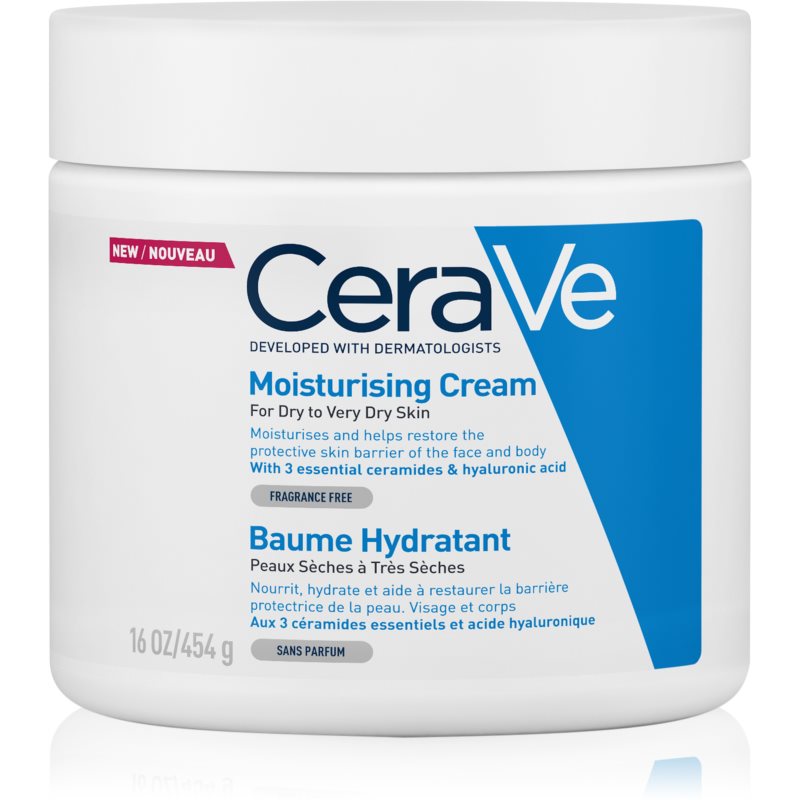 CeraVe Moisturizers crema hidratante para rostro y cuerpo para pieles secas y muy secas 454 g
