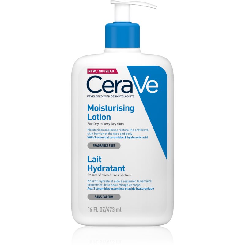 CeraVe Moisturizers leite hidratante para corpo e rosto para pele seca a muito seca 473 ml