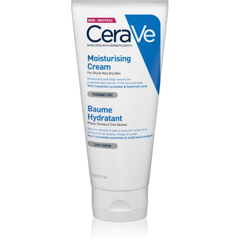 CeraVe Moisturizers crema hidratante para rostro y cuerpo para pieles secas y muy secas 177 ml