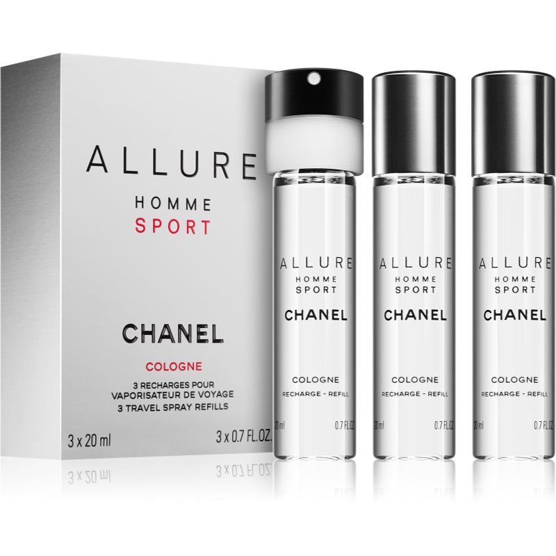 Chanel Allure Homme Sport Cologne água de colónia (3 x recarga) para homens 3 x 20 ml