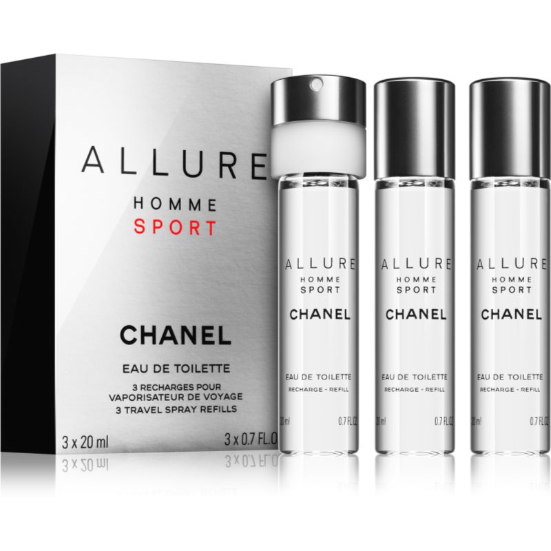 Chanel Allure Homme Sport Eau de Toilette recarga para homens 3 x 20 ml