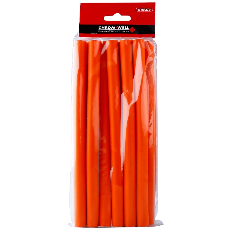 Chromwell Accessories Orange bobes longos para enrolar o cabelo (ø 16 x 240 mm ) 10 un.
