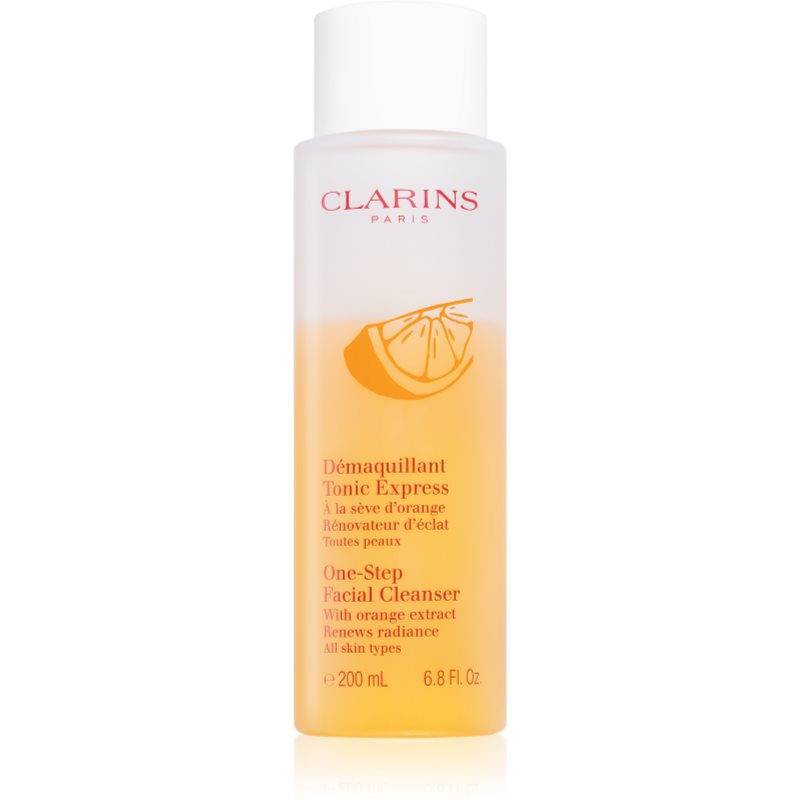 Clarins One-Step Facial Cleanser tónico facial limpiador y desmaquillante con extracto de naranja 200 ml