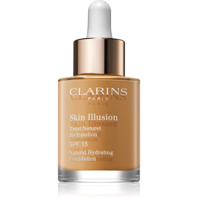 Clarins Skin Illusion Natural Hydrating Foundation posvetlitveni vlažilni tekoči puder SPF 15 odtenek 110 Honey 30 ml