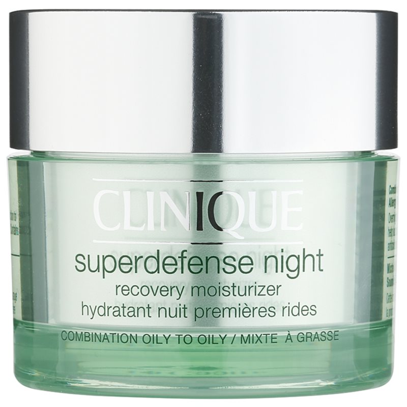 Clinique Superdefense Night hidratáló éjszakai krém a ráncok ellen kombinált és zsíros bőrre 50 ml