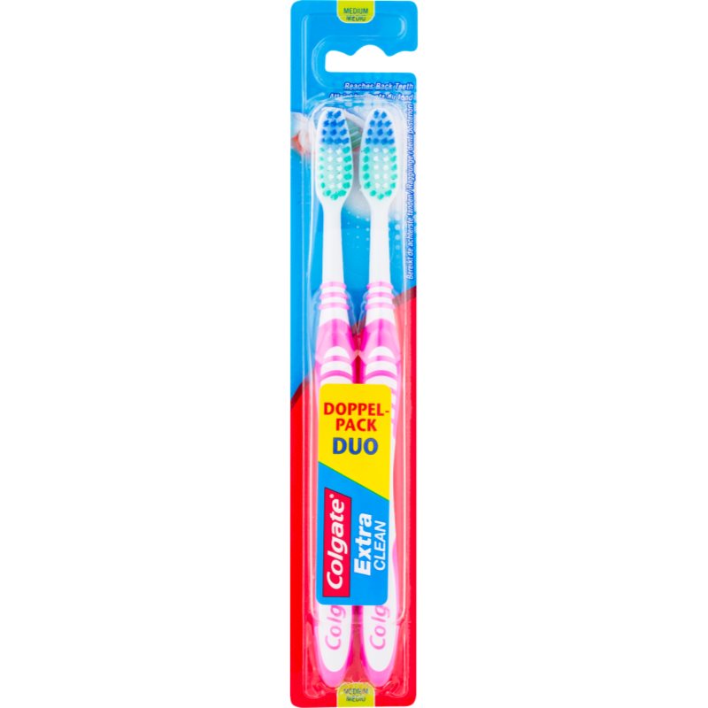 

Colgate Extra Clean зубні щіточки medium 2 шт кольорові варіації