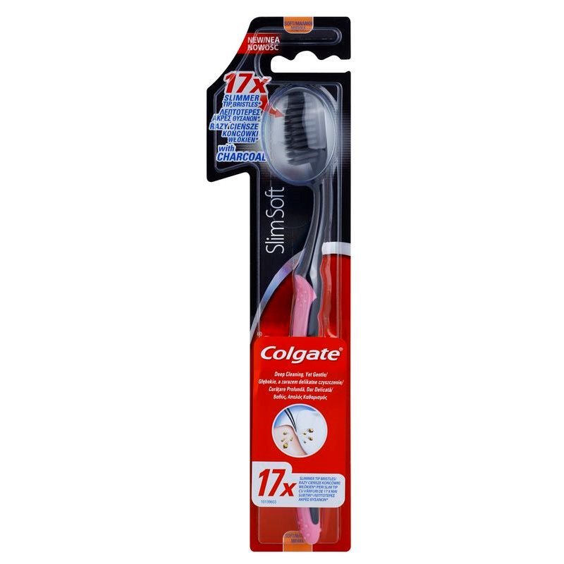 Colgate Slim Soft Charcoal zobna ščetka z aktivnim ogljem soft