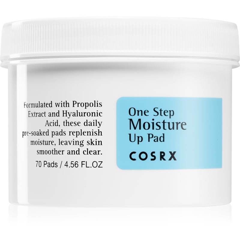 Cosrx One Step Moisture esfoliante em disco de algodão com efeito hidratante 70 un.