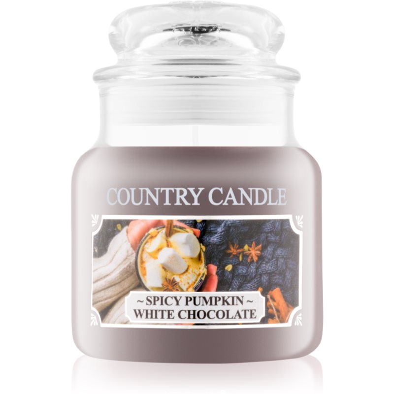 Country Candle Spicy Pumpkin White Chocolate dišeča sveča 104 g