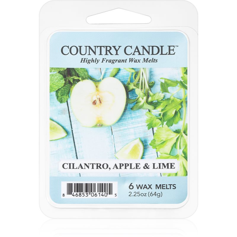 Country Candle Cilantro, Apple & Lime cera para lámparas aromáticas 64 g