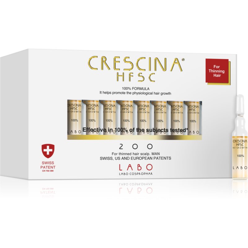 Crescina 200 Re-Growth hajnövekedést serkentő ápolás uraknak 200 20 x 3,5 ml