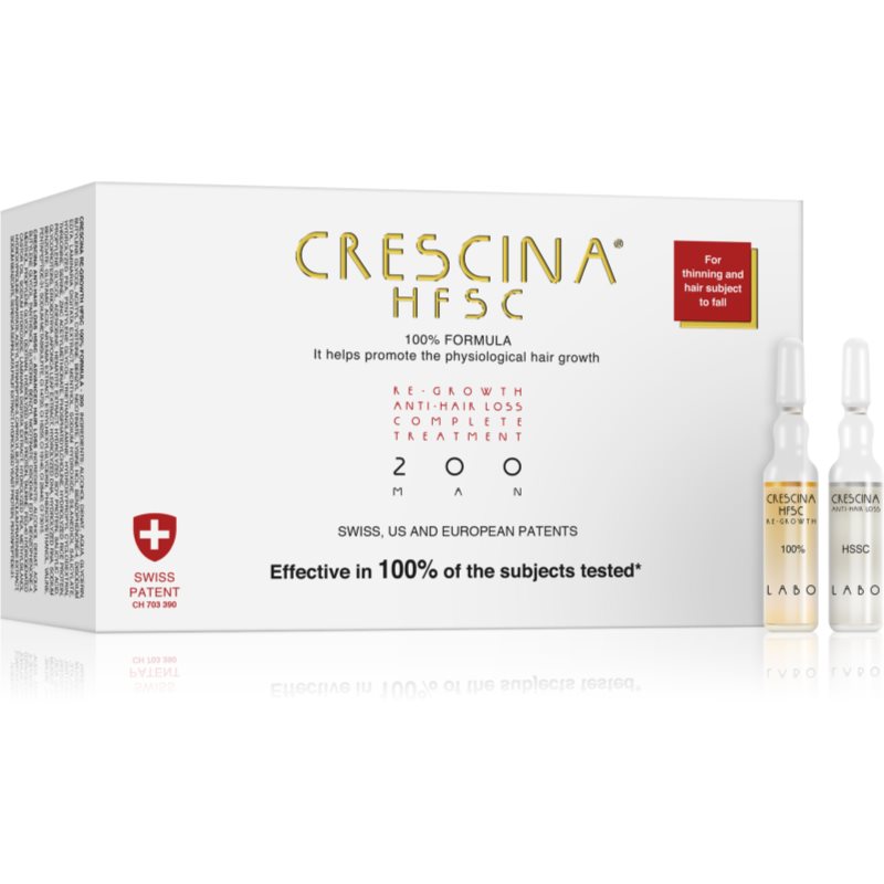 Crescina 200 Re-Growth and Anti-Hair Loss Pflege zur Förderung des Haarwachstums und gegen Haarausfall für Herren 200 20 x 3,5 ml