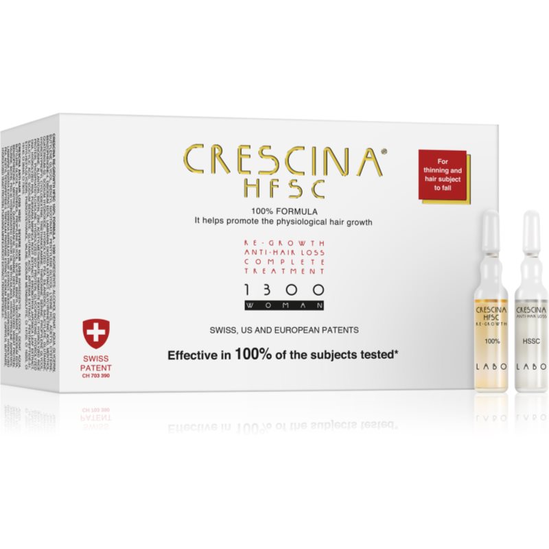 Crescina 1300 Re-Growth and Anti-Hair Loss cuidado para estimulação do crescimento capilar anti-queda para mulheres 1300 20 x 3,5 ml