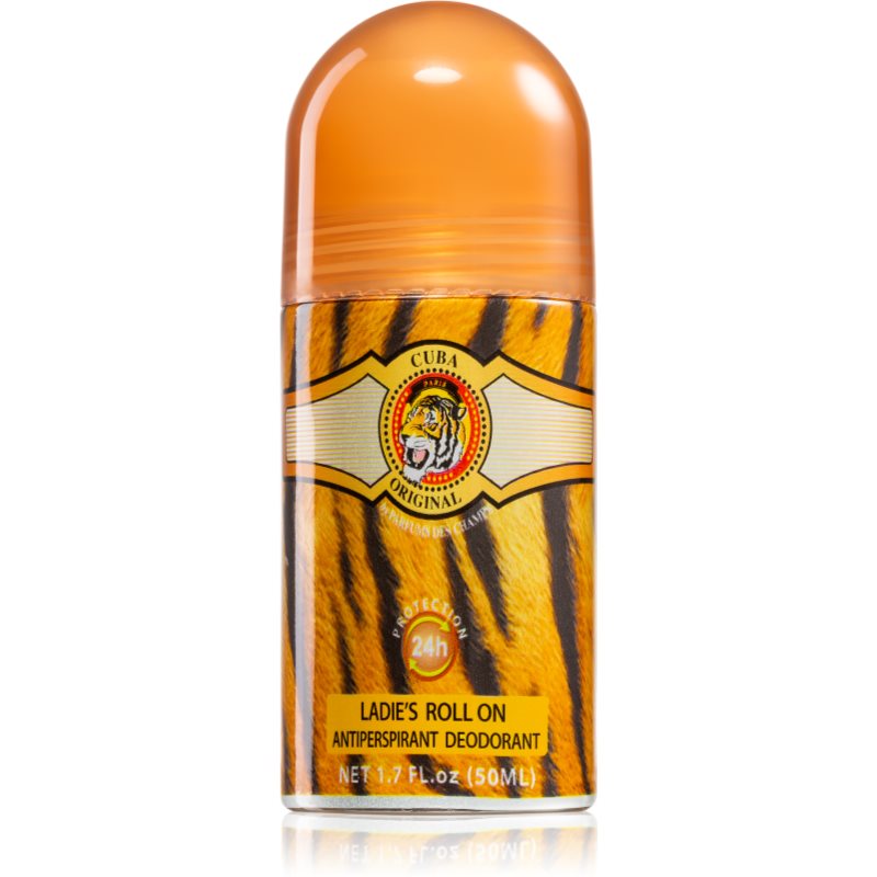 Cuba Jungle Tiger desodorizante antitranspirante roll-on para mulheres 50 ml