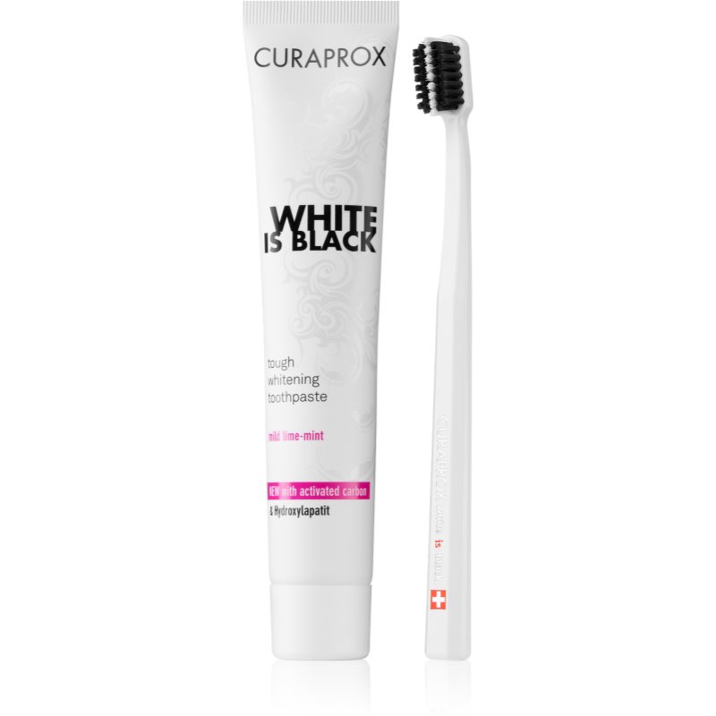 Curaprox White is Black Комплект за дентална грижа (за искрящи бели зъби)
