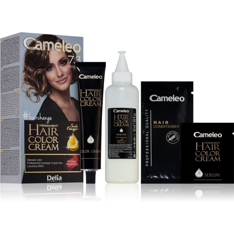Delia Cosmetics Cameleo Omega tinte permanente para cabello tono 7.3 Hazelnut
